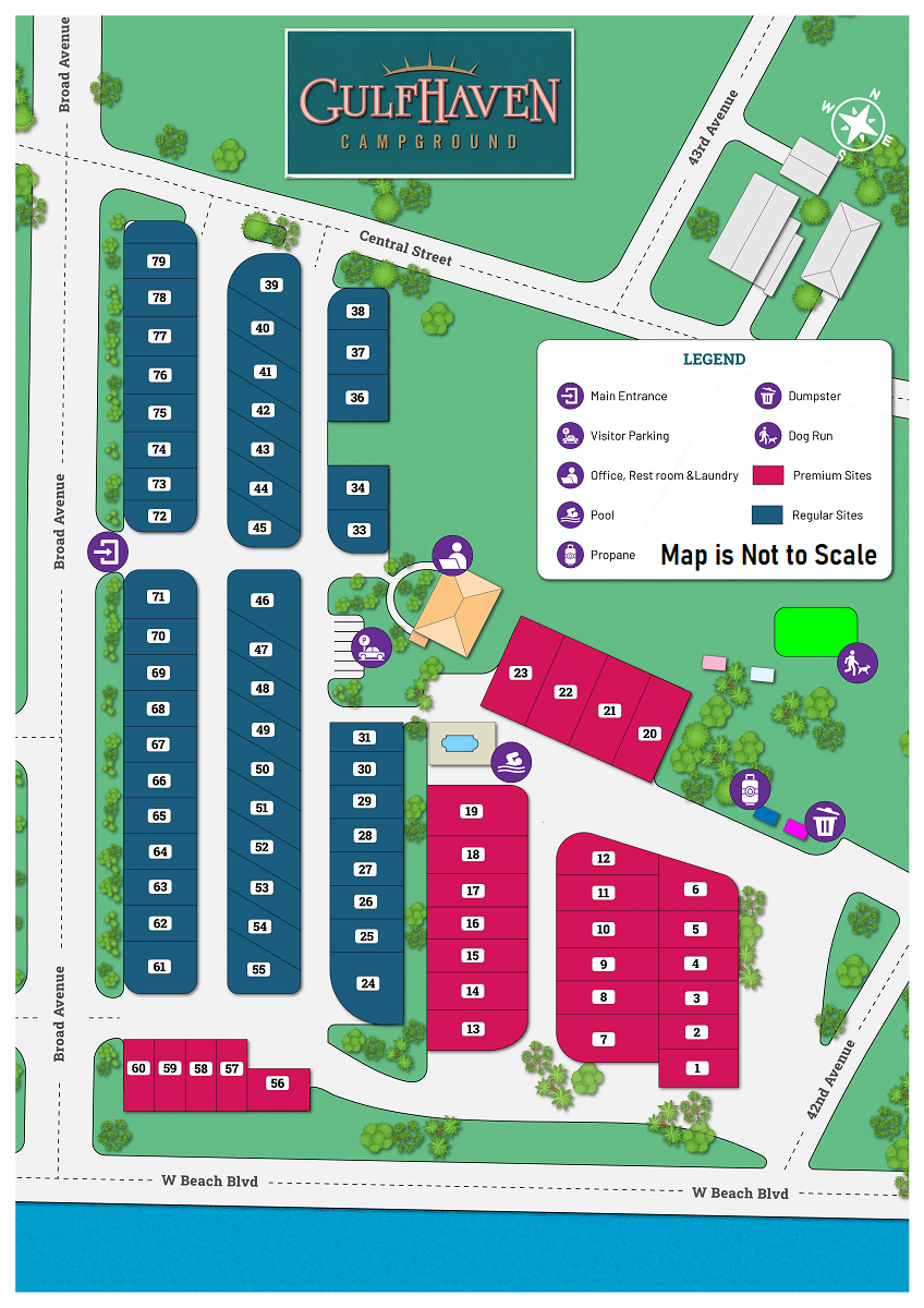 Gulf Haven RV Resort Campground Map