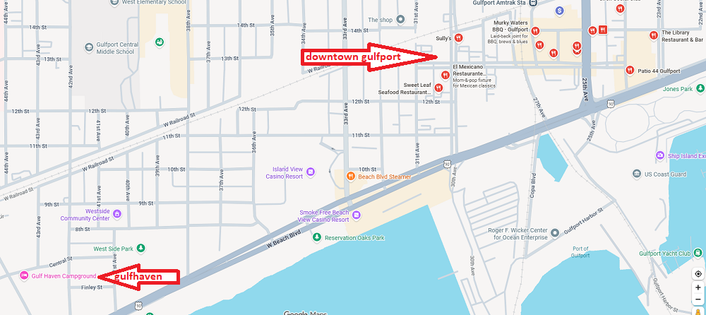 convenient to gulfport downtown restaurants